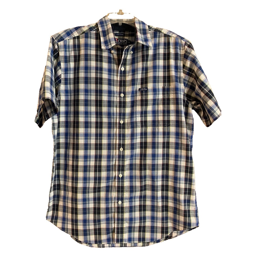 Chaps Ralph Lauren Men Short sleve  Shirt Checkered Sz M